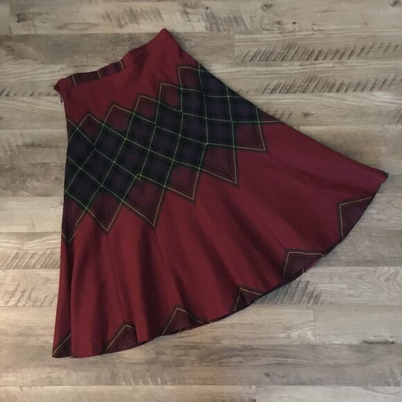 Vintage Highland Queen Maisen Mendessolle Diamond Plaid Wool Skirt - Picture 12 of 16